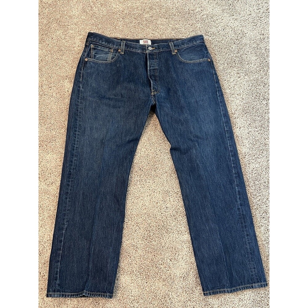 Vintage Levi's 501 Jeans Regular Straight Fit Blue Mens 42 X 30 Button Fly